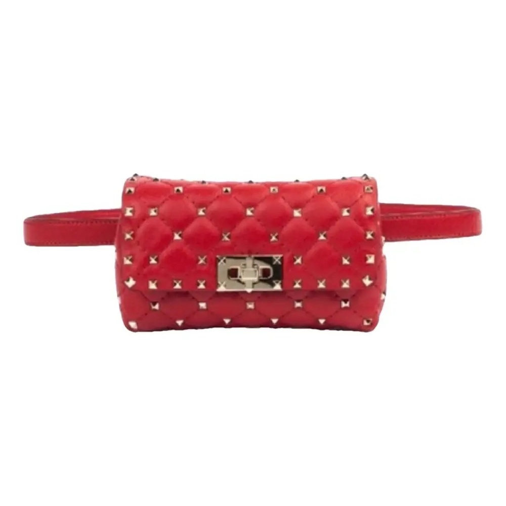 Valentino Garavani Red Quilted Rockstud Belt Bag